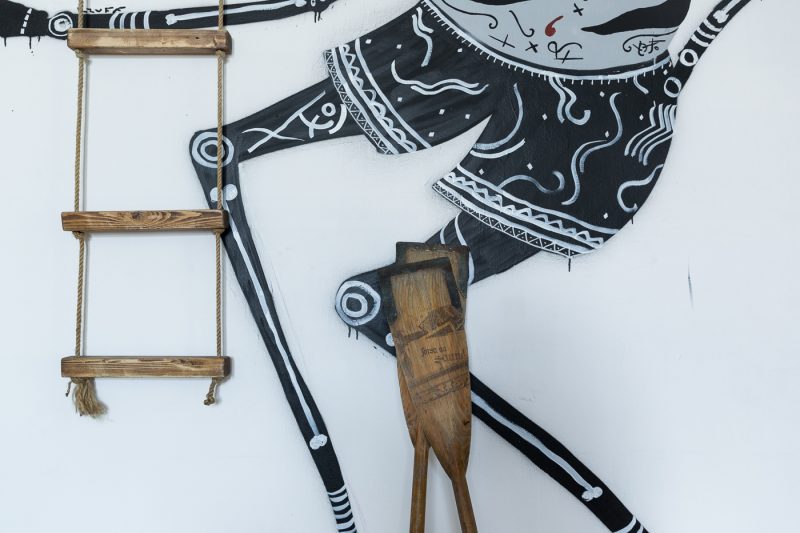 Dom w szczególe, detal instalacji prezentowanej w Kraków Art House