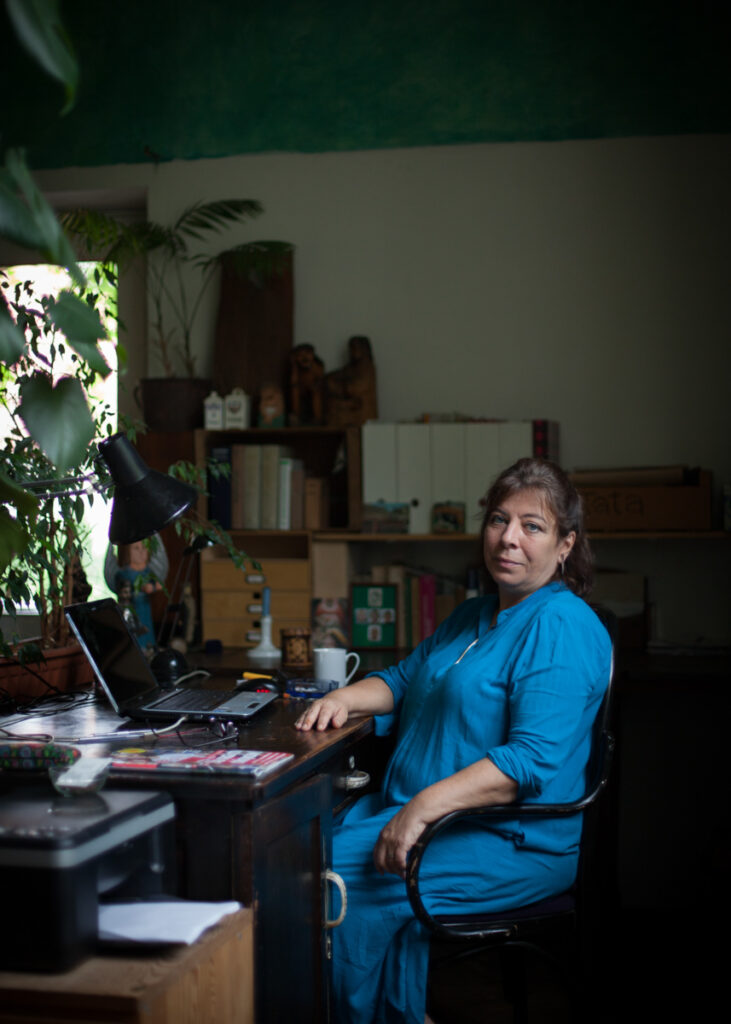 Portrait from the “21 Jewish Krakowians” series documenting contemporary Jewish life in Krakow. Katarzyna Zimmerer in her home office.